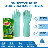 3M Scotch Brite Aloe Vera Hand Gloves Soft Lining Heavy Duty Gloves Coated Rubber Gloves Comfortable