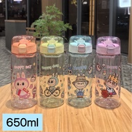 650ml / 800ml Labubu/ Kuromi Kids Water Bottle with Straw Drinking Botol Air Kanak Kanak Botol Air B