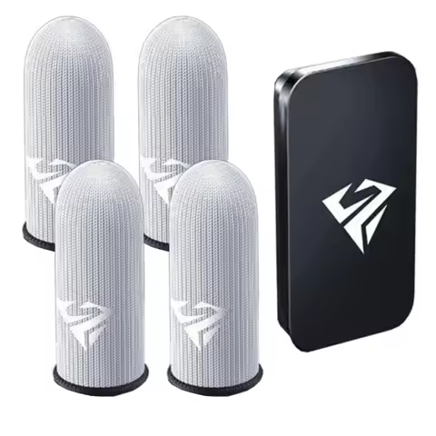 2 Pairs Gaming Finger Sleeves Finger Cots with Storage Box for Mobile Games Sensitive Mobile Gaming 