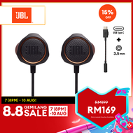 JBL Quantum 50C Wired in-ear gaming headset with USB-C adapter | Quantum Surround | Built-in Mic | M