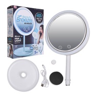 BREEZE 2 IN 1 Makeup Mirror With Led System And Fan Lighted Has 2 Faces One Face Is An Magnifying Mi