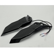 กระจกกระจกมองหลังรถจักรยานยนต์ปีกลมปรับได้กระจกด้านข้างสัญญาณเลี้ยวสำหรับ Kawasaki NINJA 250 300 ZX6