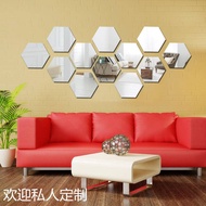 Hexagonal Acrylic Mirror Wall Sticker, Three-dimensional DIY Self-adhesive Wall Sticker, Home Decoration, Background Wall, Mirror Sticker