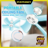 S.F 360° Strong 6Blade Portable Ceiling Fan Mini Air Conditioner Cooler Kipas Siling Asrama For Baby