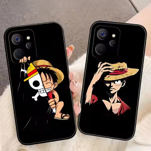 One Piece Luffy Logo Hat Phone Case For Realme C75 C71 C65 C63 C55 C53 C35 C33 C30 C21 C11 7 6 5 GT 