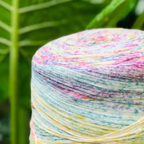 Limited 500g beautiful rainbow space dye Flat belt Bandlet yarn for knitting crochet Tape yarn DIY C