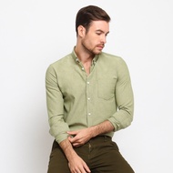 KEMEJA VENGOZ Men's Slim Fit Oxford Shirt GreenOlive Men Shirt