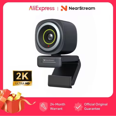 NearStream 1080P@60FPS USB Webcam with AI Noise-Canceling Microphone Software Auto Focus PC Camera W