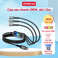 3 in 1 100W Fast Charging Cable Type C Lightning Micro USB Charging Cord 1.2m Long for Macbook Phone