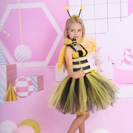 Girls Gauze Dress Flower Bee Fluffy tutu Skirt Children's Day Children's Holiday Dance Performance C