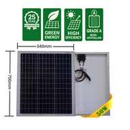 POWERMAS 50 Watt / 50W Polycrystalline A-Grade Solar Panel