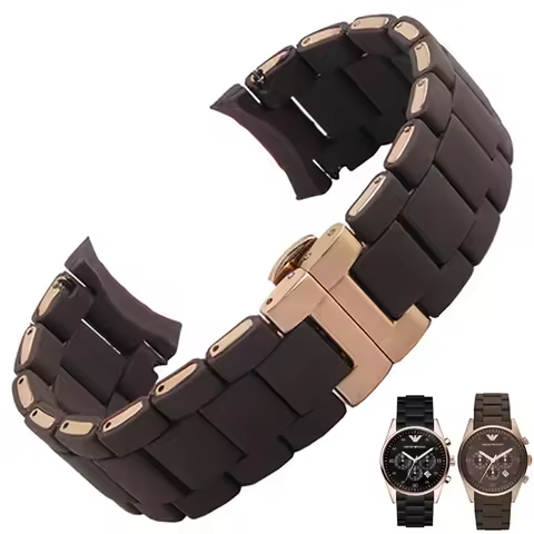 Silicone Stainless Steel Watchband for AR5905 AR5920 AR5890 AR5891 AR5889 Watch Strap 20mm 23mm Blac