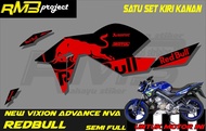 Stiker striping Yamaha New Vixion Advance NVA Redbull semifull