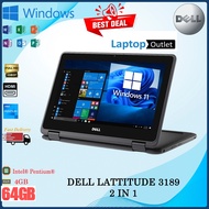 (READY STOCK ) DELL LATTITUDE 3189 2 in 1 4GB RAM 32GB SSD TOUCH SCREEN|| window 11 pro || MS Ofice