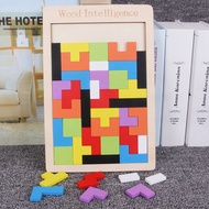 Wooden Tetris puzzle set