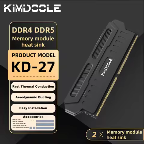 Kimdoole DDR4/DDR5 Aluminum Alloy Memory RAM Cooler Cooling Heatsink Cooling Vest for PC RAM PC Game