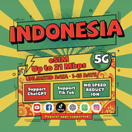 【Use within 5 days】Indonesia eSIM 1-15 Days Unlimited data Support Tiktok Chatgpt Instant 24h email 