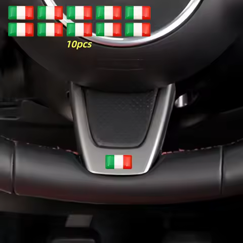 10pcs Car Steering Wheel Sticker, Window Control Button Sticker For Fiat 595 695 500 500X 500e 500L 
