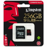 Kingston SDXC Canvas React 100M B/s Micro SD Card (256GB) (With Adapter)