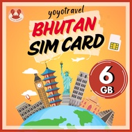 Bhutan travel sim 6GBs Bhutan sim Bhutan esim Bhutan Internet Card travel Flow Card Bhutan Data yoyo