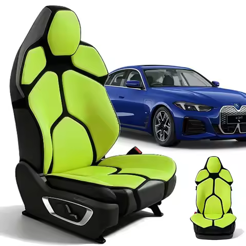 For BMW i4 2021-2026 Ergonomic Mesh Lumbar Support Cushion Massage Back Pad Breathable Car & Office 