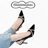 Velvet closed-toe high heels with stiletto heels 7p, 9p KHANHVANSHOES M9