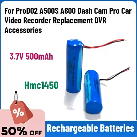 Hmc1450 3.7V 500mAh 70mai Lithium Battery for ProD02 A500S A800 Dash Cam Pro Car Video Recorder Repl