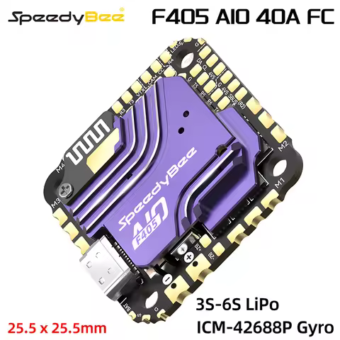 SpeedyBee F405 AIO 40A Bluejay 25.5x25.5 3-6S Flight Controller for FPV Freestyle Drones DIY