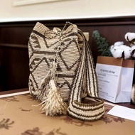 ใหม่Laffite Strawกระเป๋าContrastสีTotem Handmadeทอไหล่Crossbodyกระเป๋าชาติพันธุ์ขนาดเล็กไหล่เดี่ยวHo