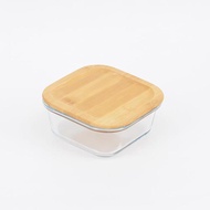 YU living方型玻璃竹蓋保鮮盒/ 0.47L