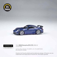 Ready Stock PARA 25 Porsche 911 GT3 Metallic Blue 992.2 Porsche Alloy Model Car Model