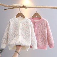 Girls Knitted Cardigan Little Girls All-Match Top Fashion Chanel Style Sweater Jacket
