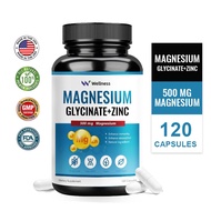 Wellness Magnesium Glycinate 500mg Supplemen for Women and Men 120pcs