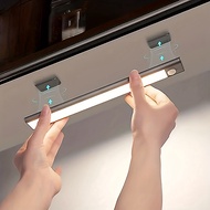 ไฟ LED บางพิเศษเซ็นเซอร์เคลื่อนไหวกลางคืนไฟแบบไร้สายไฟใต้ตู้สำหรับตู้เสื้อผ้าห้องครัว