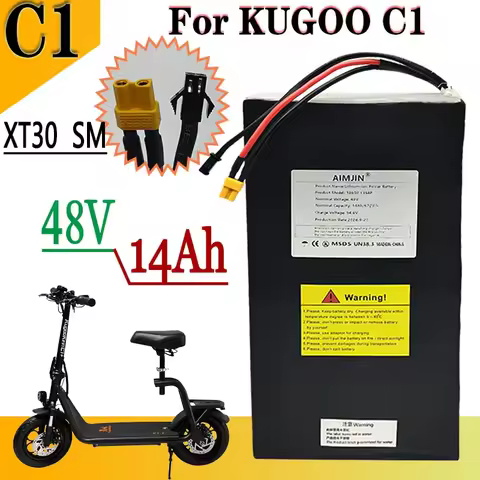 48V 14AH electric scooter Kugoo C1 plus Kirin battery 18650 13S4P 1000W battery pack with MBS