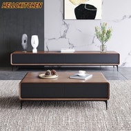 HLK Tv Console Straw Nordic Living Room Cabinet Modern Minimalist Coffee Table Combination Set High-foot Style Integrated Floor HLK092