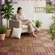 [chiwanji4x] 12 Pieces Wood Interlocking Deck Tiles Patio Deck Tiles Floor Tiles Outdoor Indoor Deco