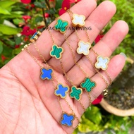 Rantai Tangan Emas Suasa Clover Sadur Gold Plated Pendent Bracelet