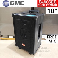 SPEAKER PORTABLE GMC 883L 10 IN BT MEMORY BLUETOOTH MP3 KAROKE CAS PORTABL 10IN INC INCH