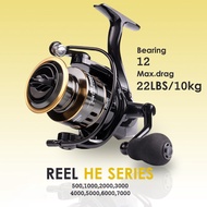 HE500-7000 Fishing Reel Max Drag 30kg Spinning Reel Saltwater Reel Mini Fishing Reel