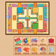 พรมเกมบอร์ด Deluxe Monopoly World Tour 2-in-1