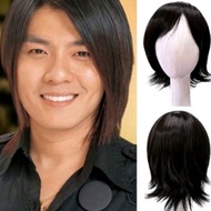 MEN'S WIG LONG WIG HAIR ABOVE SHOULDER BLACK KOREAN ARTIST WIG HAIR WIG FOR MEN