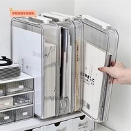 PEONYTWO A4 Stackable Storage Box, Stackable Plastic Document Storage Box, Paper Organizer Dustproof