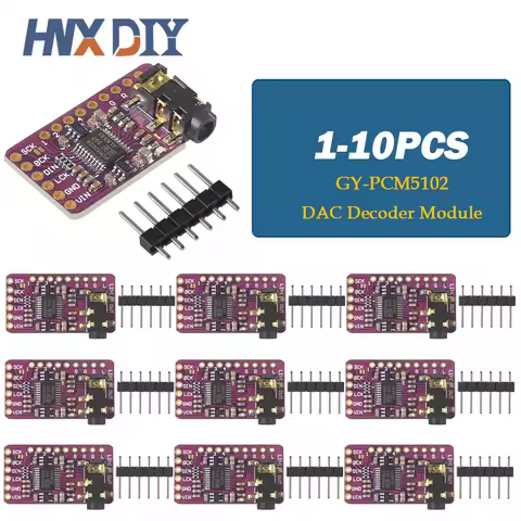 1-10pcs PCM5102A DAC Decoder GY-PCM5102 Interface I2S Player Module For Raspberry Pi pHAT Format Dig