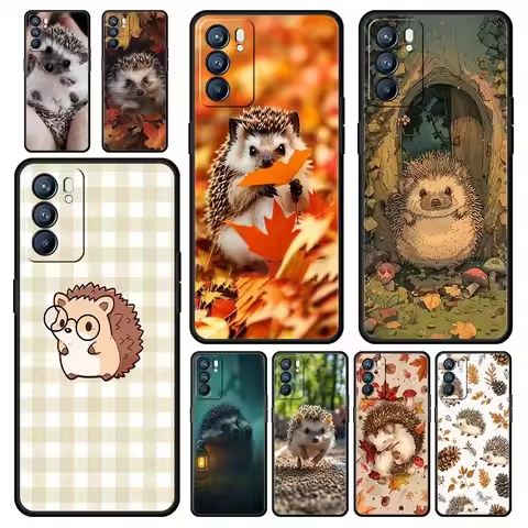 Cute Little Hedgehog Phone Case For Oppo Reno13 Reno12 Reno11 F Reno10 Pro A54 5G Find X5 A53 A52 A9