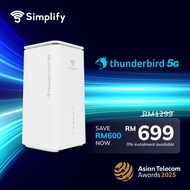 Simplify Thunderbird 5G | ZLT X25 MAX | Wi-Fi 6 AX3000 | 4.7Gbps over 5G | Quad-core CPU | Plug-n-Pl