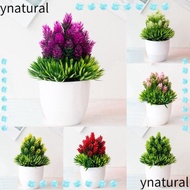 YNATURAL Small Tree Potted, Garden Pine Artificial Plants Bonsai, Home Decoration Creative Desk Ornaments  Simulation Fake Flowers