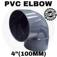(HEAVY DUTY) 4" (100MM) PVC ELBOW WATER PIPE ELBOW 4" PVC ELBOW