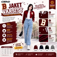 B BASEBALL JACKET | VARSITY CROOPE JACKET | Cropped Baseball JACKET Wanita