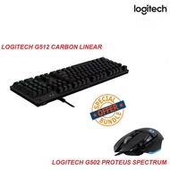 LOGITECH G512 CARBON LINEAR RGB MECHANICAL +LOGITECH G502 PROTEUS SPECTRUM MOUSE